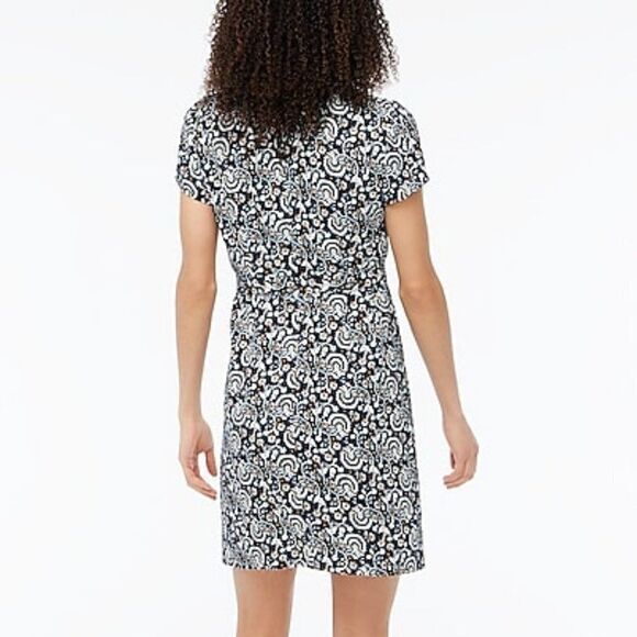 J Crew Women's Floral Navy‎ Belted Suiting Dress - Picture 7 of 7
